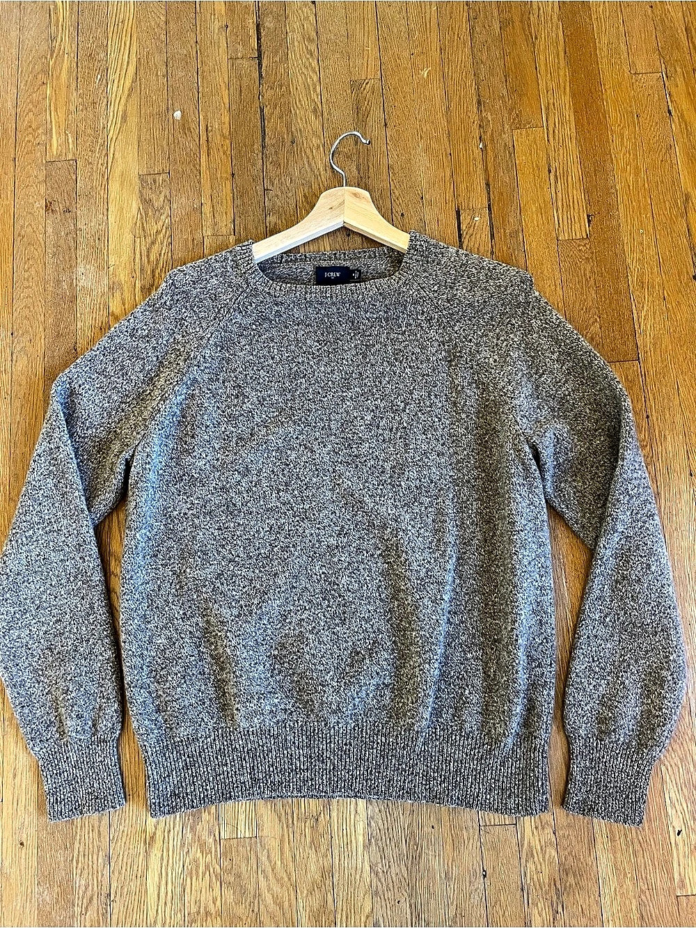 J.Crew Rugged Merino Wool Heather Crewneck Sweater Gray Crewneck Sweater Size